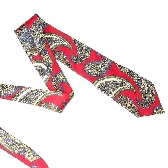Silk Accents 100% Silk Men’s Long Traditional Neck tie Paisley Patterned Design - Picture 2 of 11